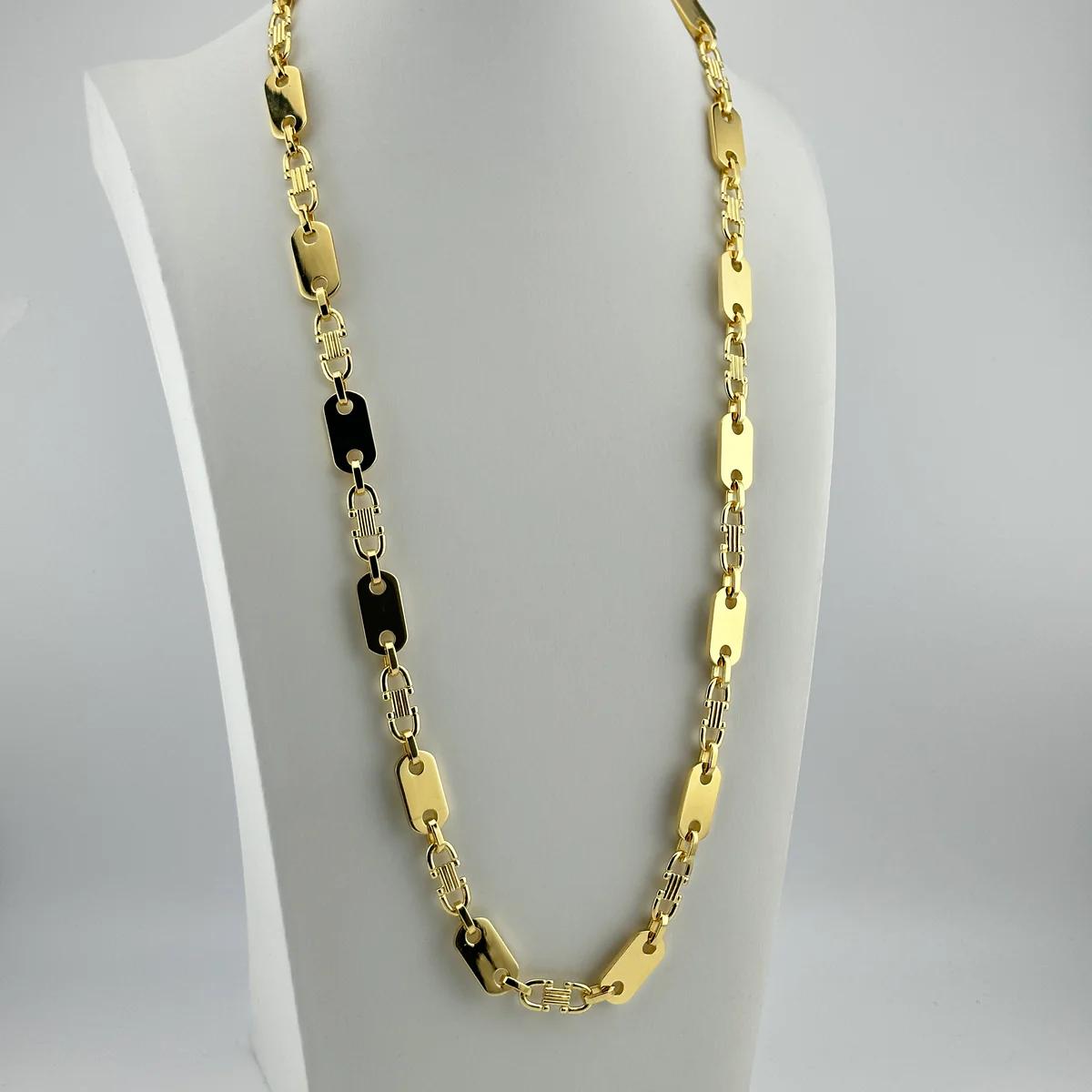 G-Jewelry Plattenkette Set 18 Karat 10mm - Gold