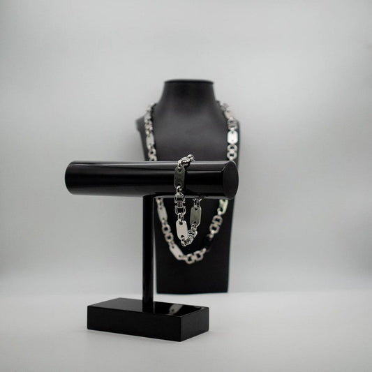 G-Jewelry Plattenkette Set 10mm - Edelstahl