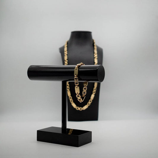 G-Jewelry Plattenkette Set 18 Karat 10mm - Gold