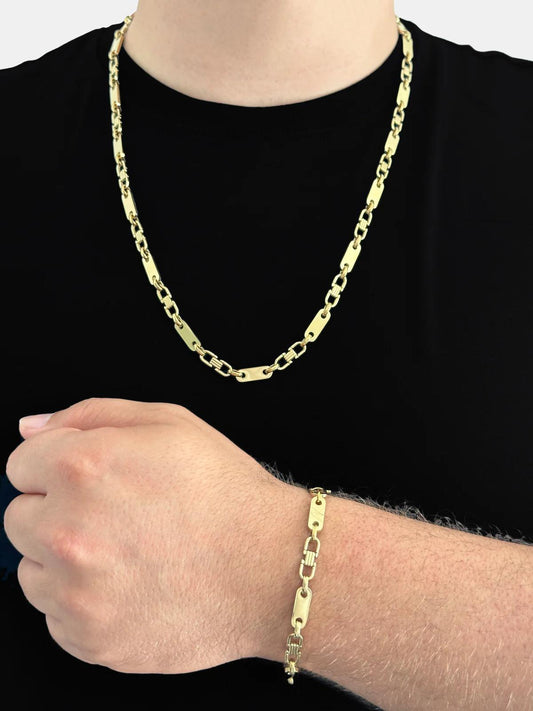 G-Jewelry Plattenkette Armband 18 Karat 21cm / 6mm - Gold