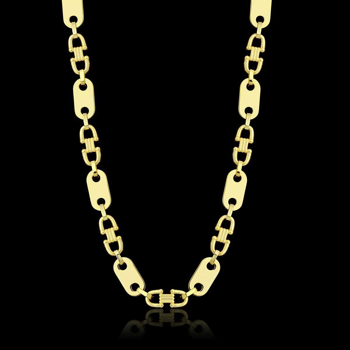 G-Jewelry Plattenkette Set 18 Karat 10mm - Gold
