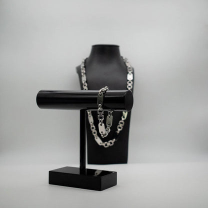 G-Jewelry Plattenkette Set 10mm - Edelstahl